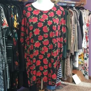 Lularoe Irma Black Roses XL